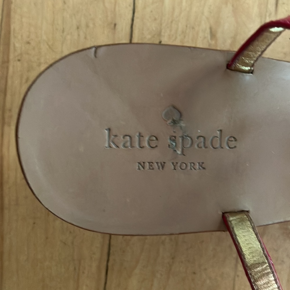 EUC Kate Spade pink patent leather wedge sandals 10 - Picture 8 of 8